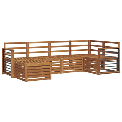 Sofa Sets 6 pcs Natural Solid Acacia Wood