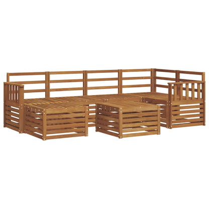 Sectional Sofa Set 7 pcs Natural Solid Acacia Wood