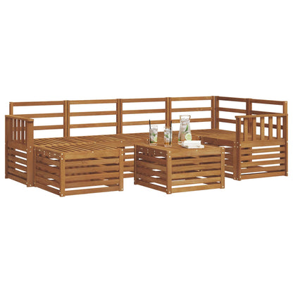 Sectional Sofa Set 7 pcs Natural Solid Acacia Wood
