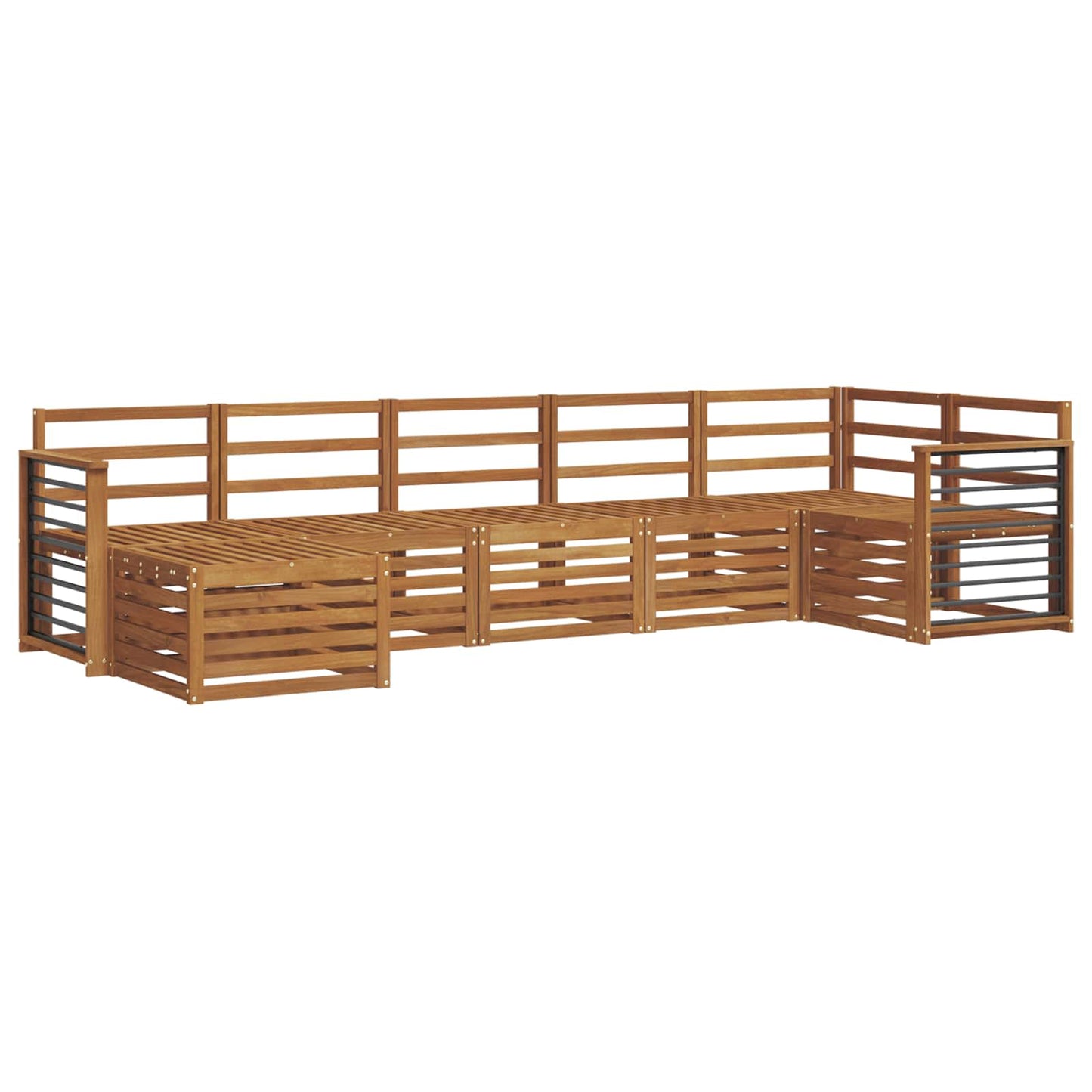 Sofa Sets 7 pcs Natural Solid Acacia Wood