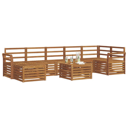Outdoor Sofa Set 8 pcs Natural Solid Acacia Wood