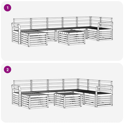 Outdoor Sofa Set 8 pcs Natural Solid Acacia Wood