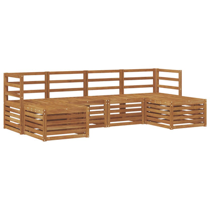 Sofa Sets 6 pcs Natural Solid Acacia Wood