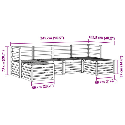 Sofa Sets 6 pcs Natural Solid Acacia Wood