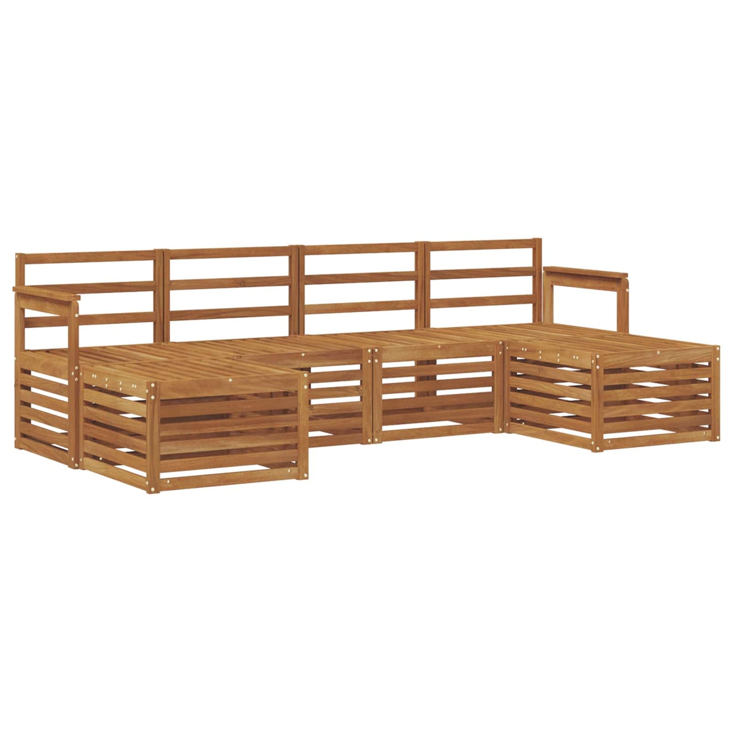 Sofa Sets 6 pcs Natural Solid Acacia Wood