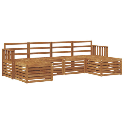 Sofa Sets 6 pcs Natural Solid Acacia Wood
