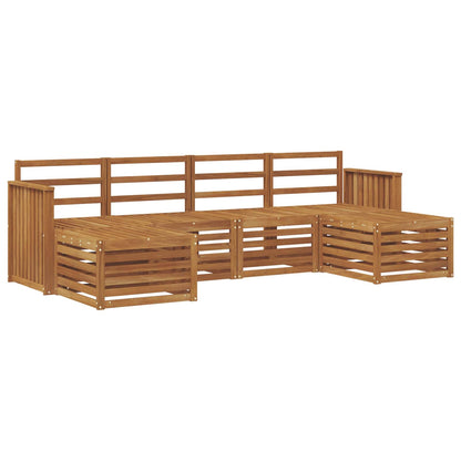 Sofa Sets 6 pcs Natural Solid Acacia Wood
