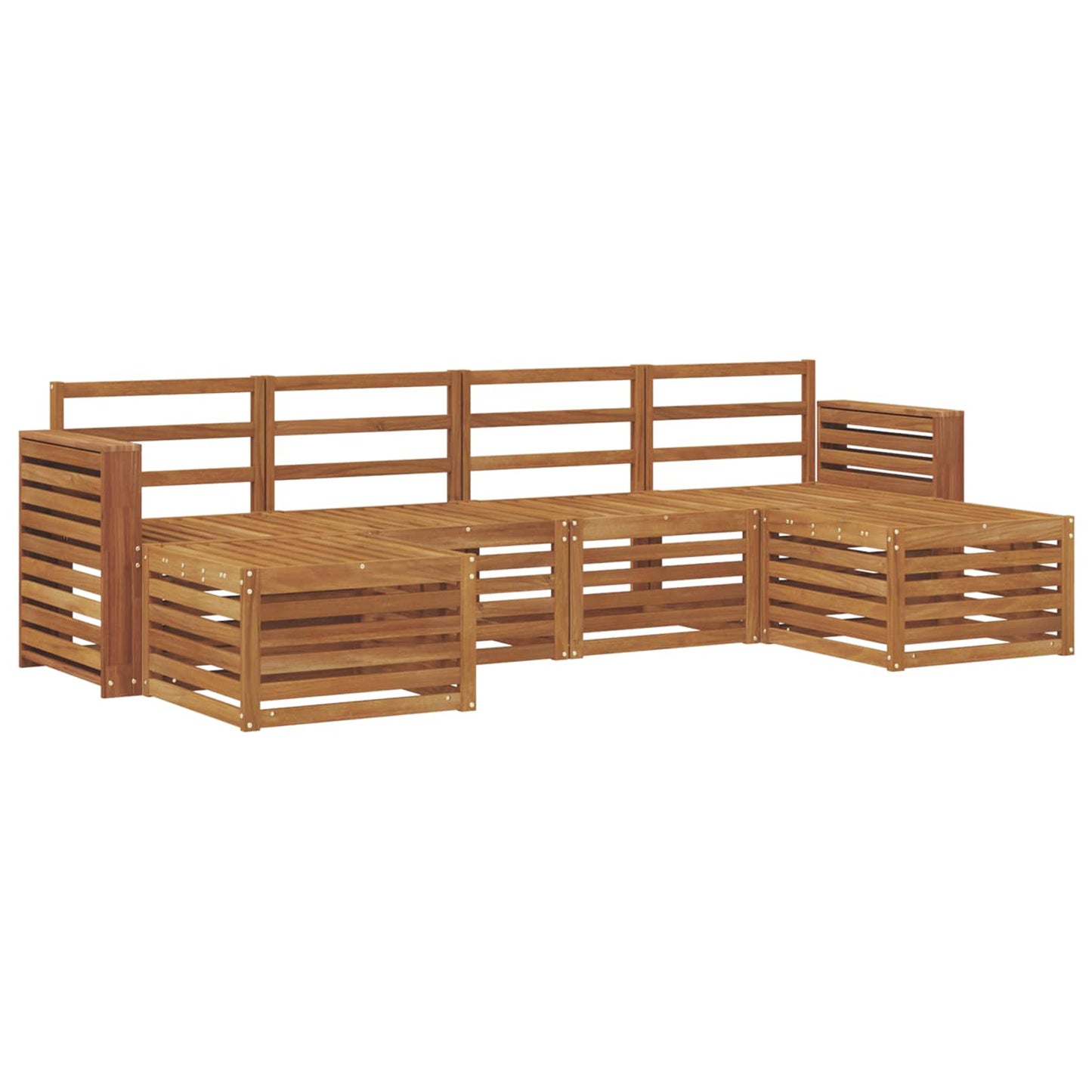 Sofa Sets 6 pcs Natural Solid Acacia Wood