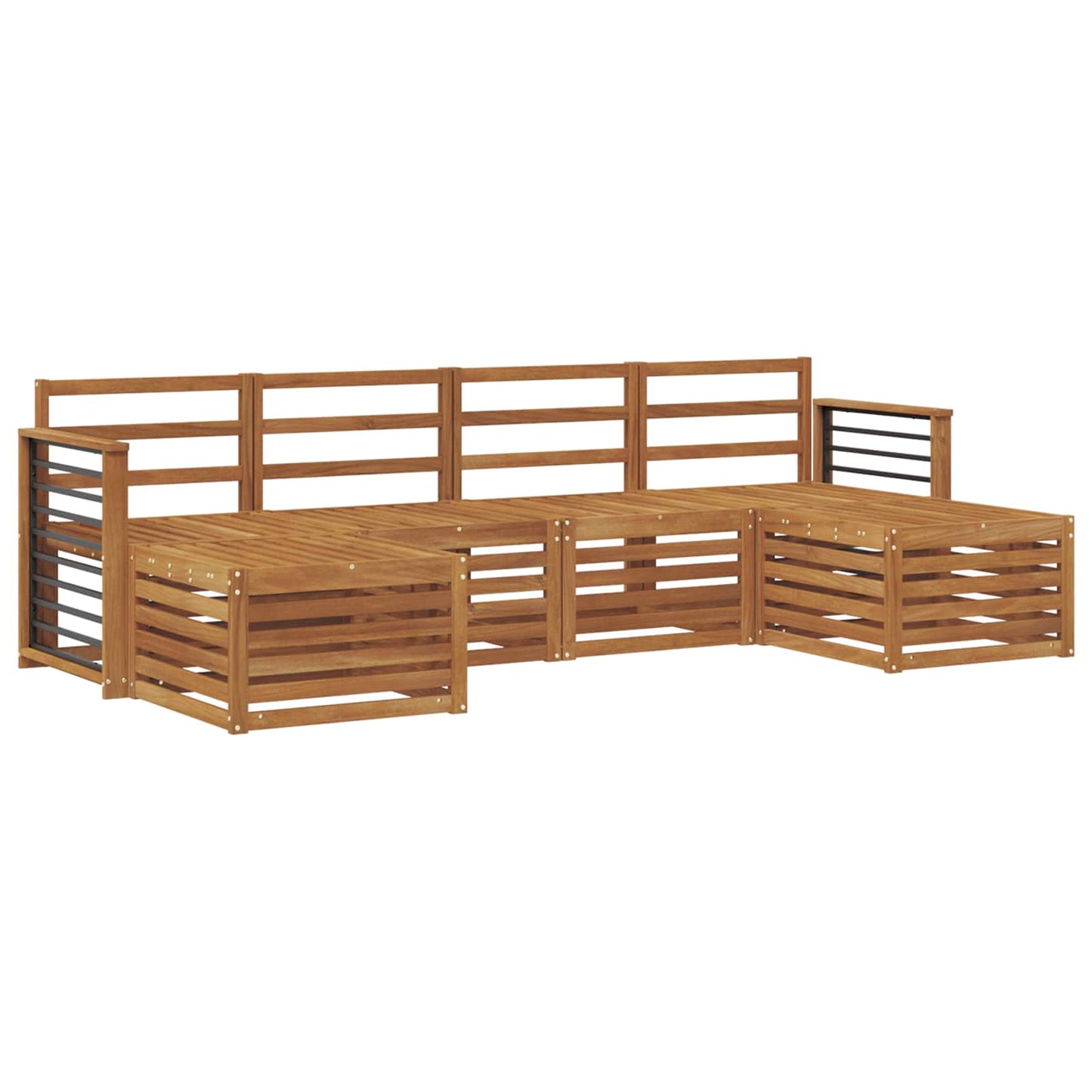 Sofa Sets 6 pcs Natural Solid Acacia Wood