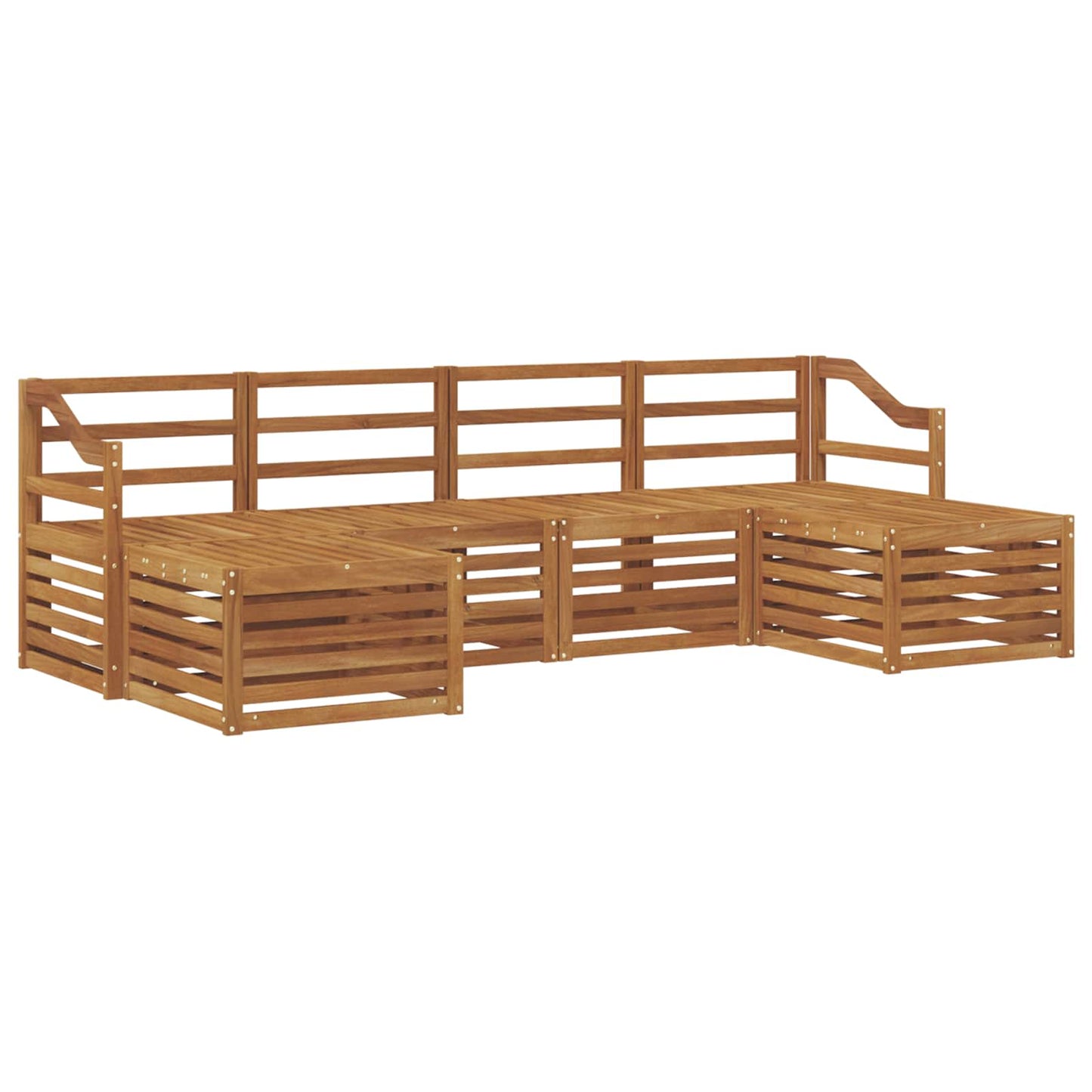 Sofa Sets 6 pcs Natural Solid Acacia Wood