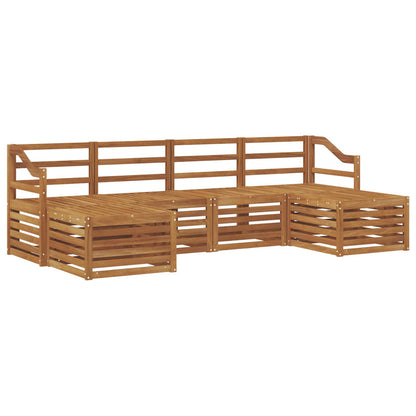 Sofa Sets 6 pcs Natural Solid Acacia Wood