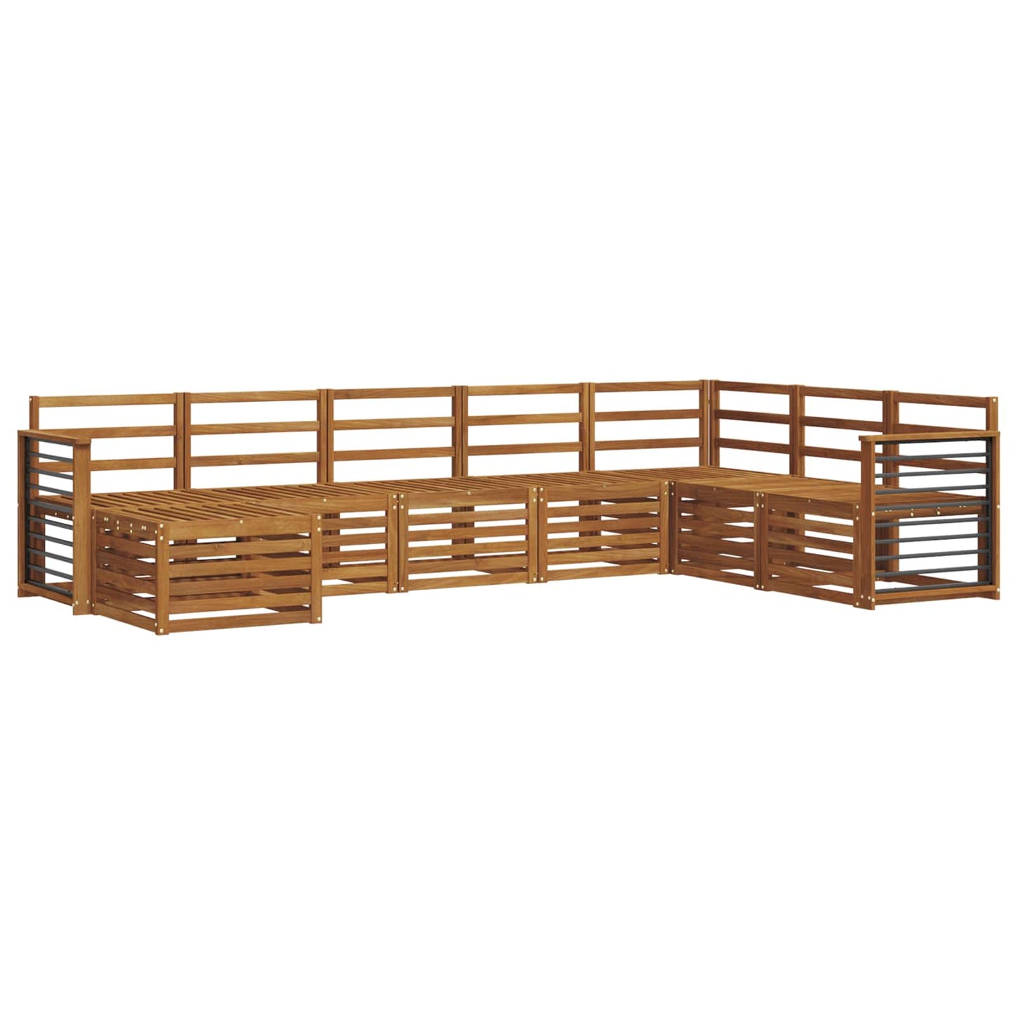 Sofa Sets 8 pcs Natural Solid Acacia Wood