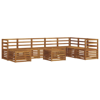 Outdoor Sofa Set 9 pcs Natural Solid Acacia Wood