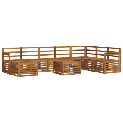 Outdoor Sofa Set 9 pcs Natural Solid Acacia Wood
