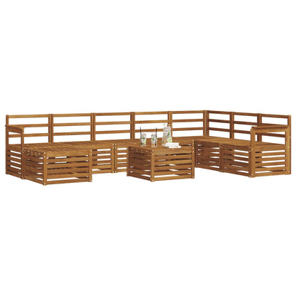 Outdoor Sofa Set 9 pcs Natural Solid Acacia Wood