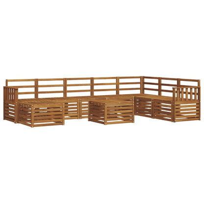 Outdoor Sofa Set 9 pcs Natural Solid Acacia Wood