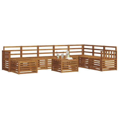 Outdoor Sofa Set 9 pcs Natural Solid Acacia Wood