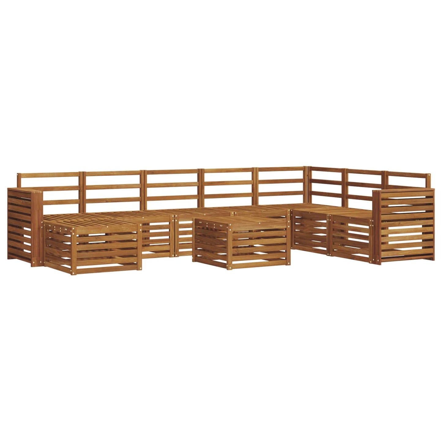 Outdoor Sofa Set 9 pcs Natural Solid Acacia Wood