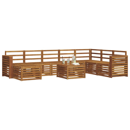 Outdoor Sofa Set 9 pcs Natural Solid Acacia Wood