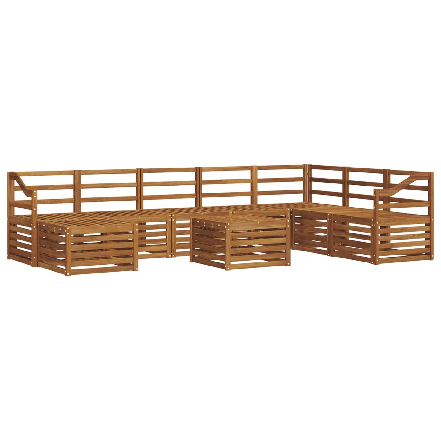 Outdoor Sofa Set 9 pcs Natural Solid Acacia Wood