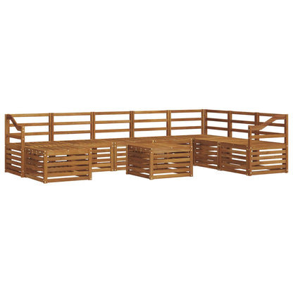 Outdoor Sofa Set 9 pcs Natural Solid Acacia Wood