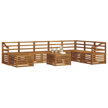 Outdoor Sofa Set 9 pcs Natural Solid Acacia Wood