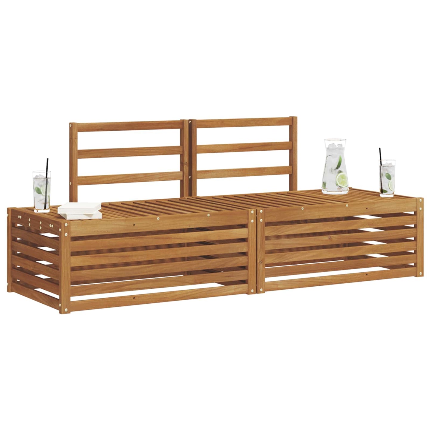 Outdoor Sofa Set 2 Piece Natural 182.5 x 63 x 73 cm