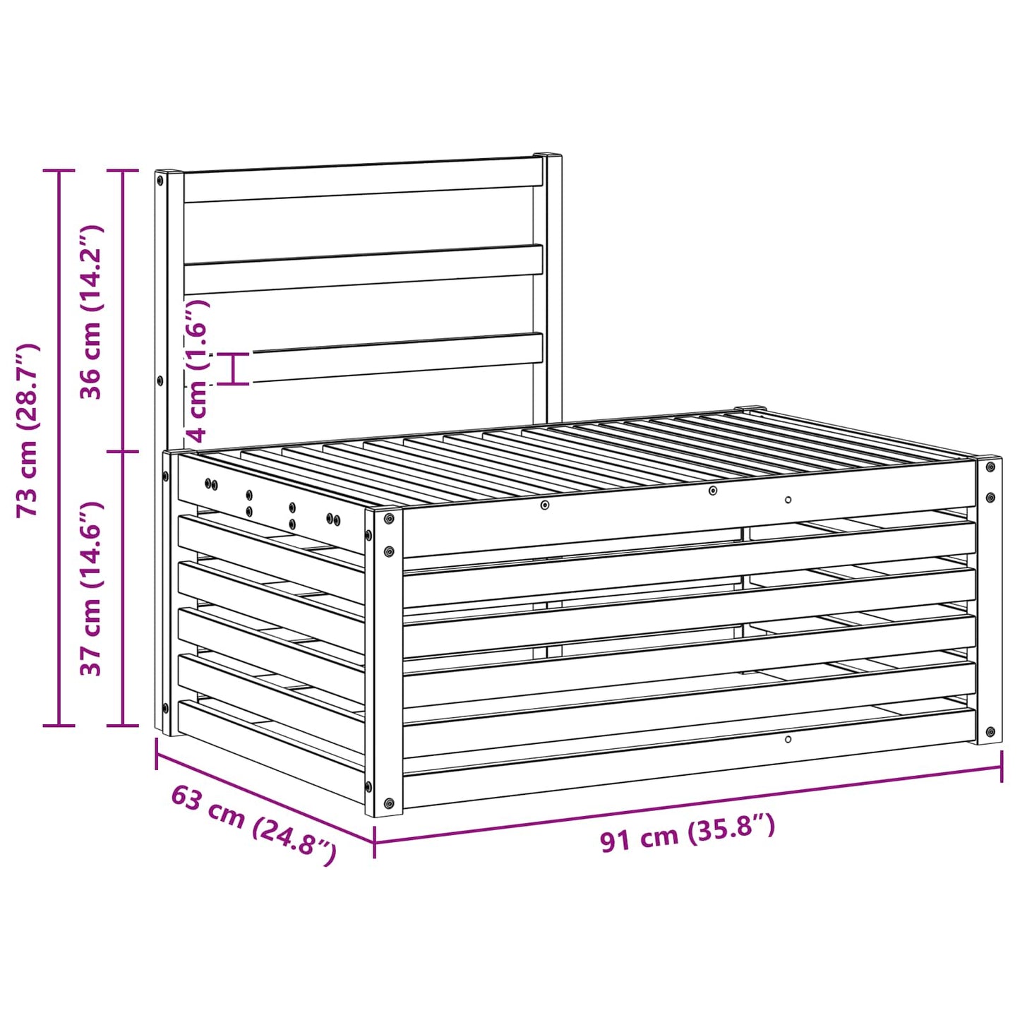 Outdoor Sofa Set 2 Piece Natural 182.5 x 63 x 73 cm
