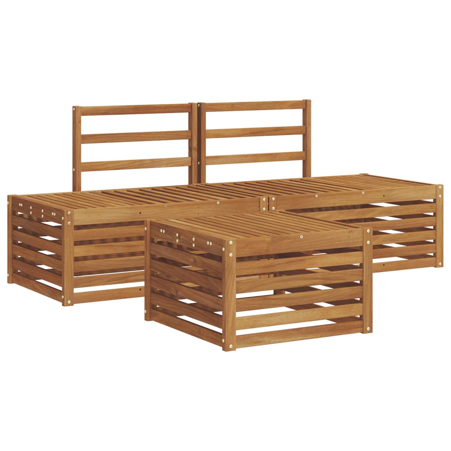 Outdoor Sofa Set Natural 59 x 59 x 37 cm Solid Acacia Wood