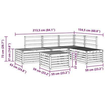 Outdoor Sofa Set Natural 59 x 59 x 37 cm