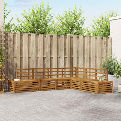 Outdoor Sofa Set Natural 273 x 213.5 x 73 cm Solid Acacia Wood