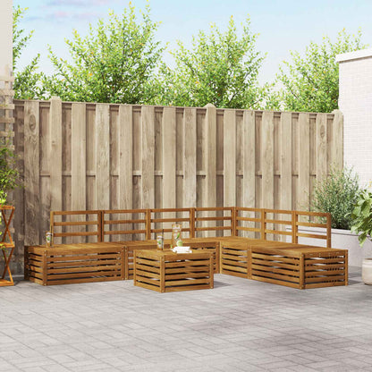 Outdoor Sofa Set 7 Piece Natural Solid Acacia Wood