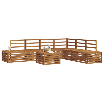 Outdoor Sofa Set 7 Piece Natural Solid Acacia Wood