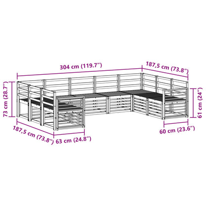 Sectional Sofa Set 9 pcs Natural