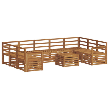 Sofa Sets 10 pcs Natural Solid Acacia Wood