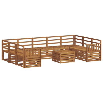 Sofa Sets 10 pcs Natural Solid Acacia Wood