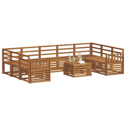 Sofa Sets 10 pcs Natural Solid Acacia Wood
