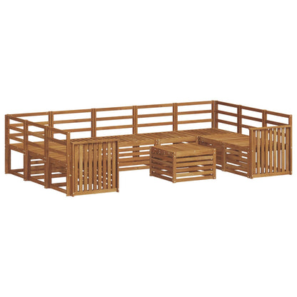 Sofa Sets 10 pcs Natural Solid Acacia Wood