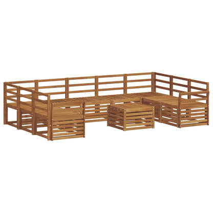 Sofa Sets 10 pcs Natural Solid Acacia Wood