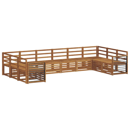 Sofa Sets 10 pcs Natural Solid Acacia Wood