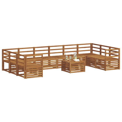Outdoor Sofa Set 11 pcs Natural Solid Acacia Wood