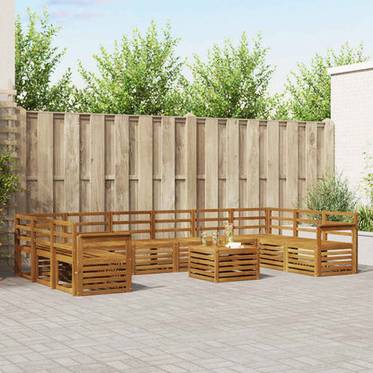 Outdoor Sofa Set 11 pcs Natural Solid Acacia Wood