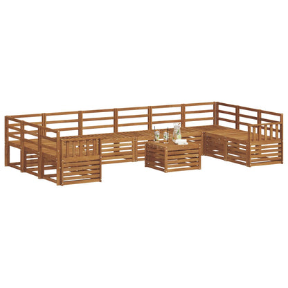 Outdoor Sofa Set 11 pcs Natural Solid Acacia Wood
