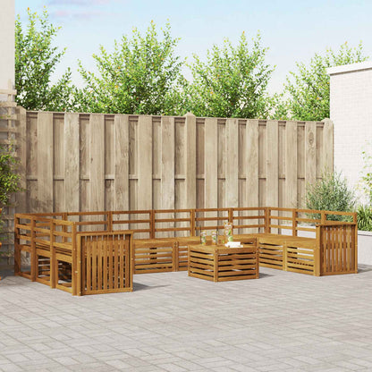 Outdoor Sofa Set 11 pcs Natural Solid Acacia Wood