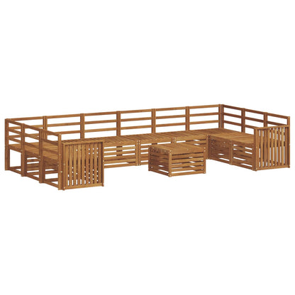 Outdoor Sofa Set 11 pcs Natural Solid Acacia Wood