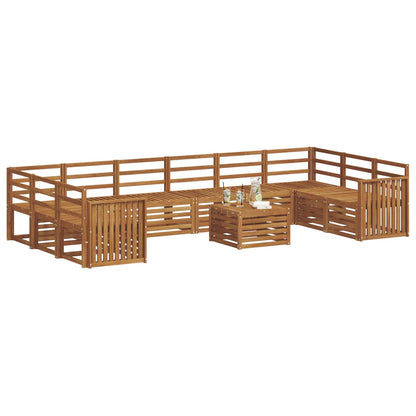 Outdoor Sofa Set 11 pcs Natural Solid Acacia Wood