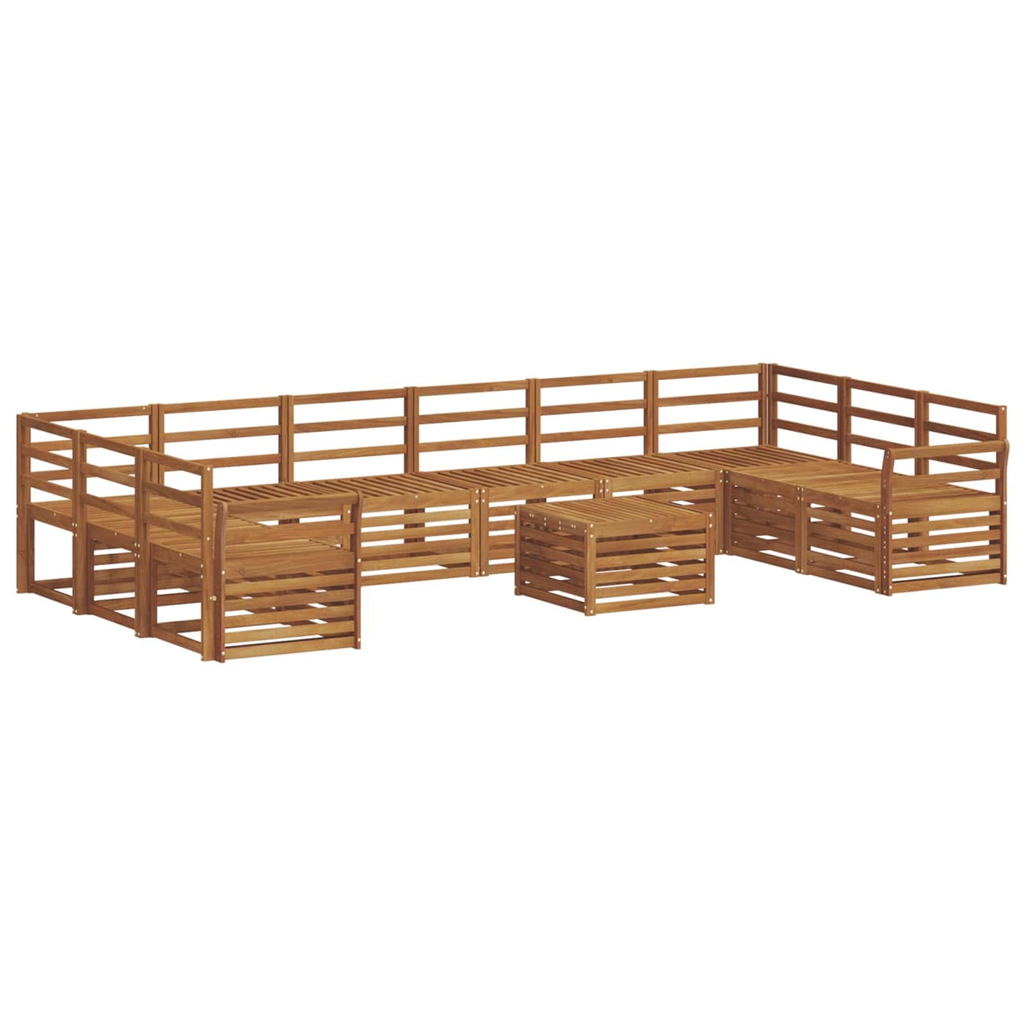 Outdoor Sofa Set 11 pcs Natural Solid Acacia Wood