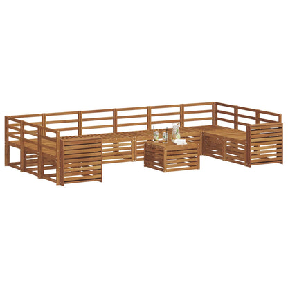 Outdoor Sofa Set 11 pcs Natural Solid Acacia Wood