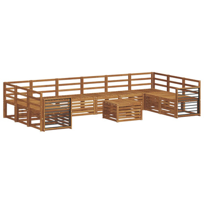 Sofa Sets 11 pcs Natural Solid Acacia Wood