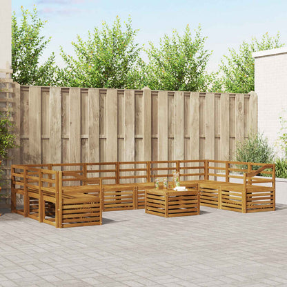 Outdoor Sofa Set 11 pcs Natural Solid Acacia Wood